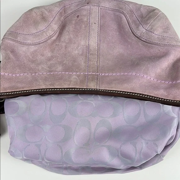 Coach Y2K Suede Pastel Lavender Pink Mini Small Hobo Shoulder Bag 9658 - Picture 13 of 16